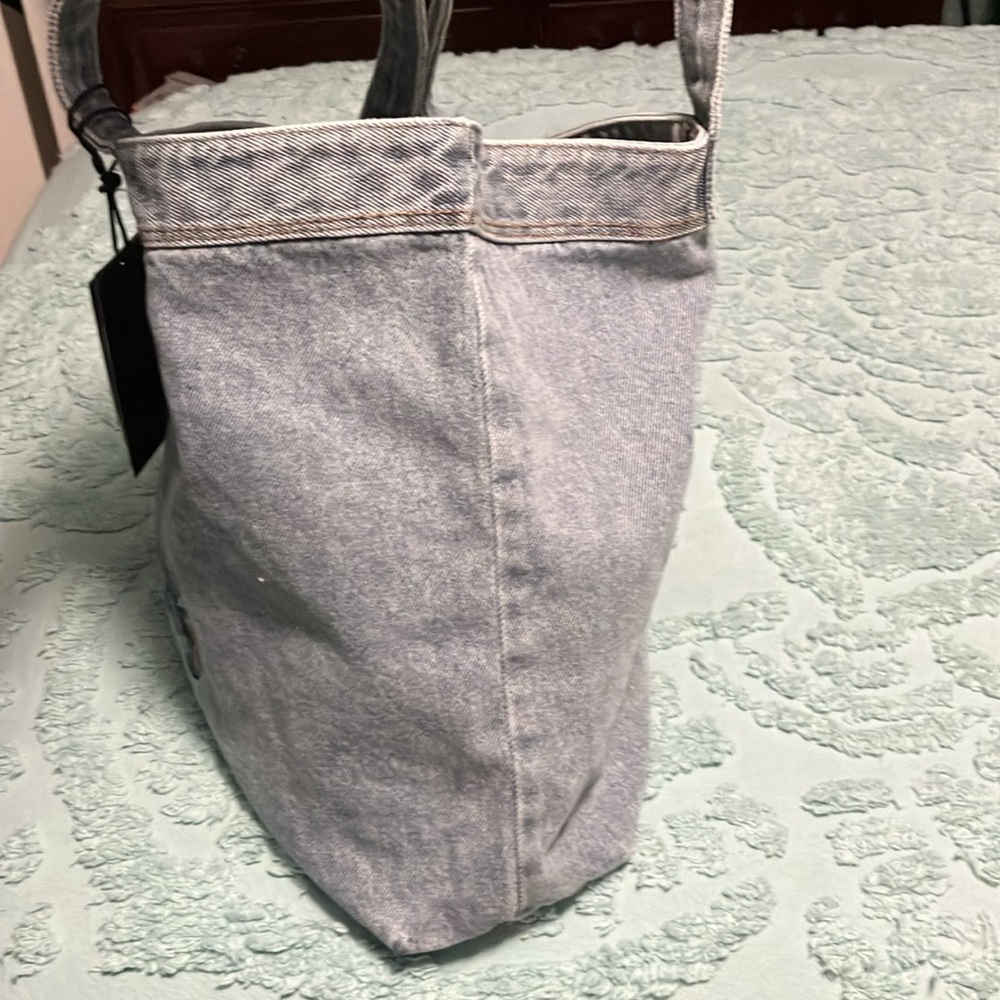 COPY - Exclusive DG2 Diane Gilman, embroidered Shamay horse denim tote bag - Picture 6 of 6